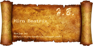 Hirn Beatrix névjegykártya
